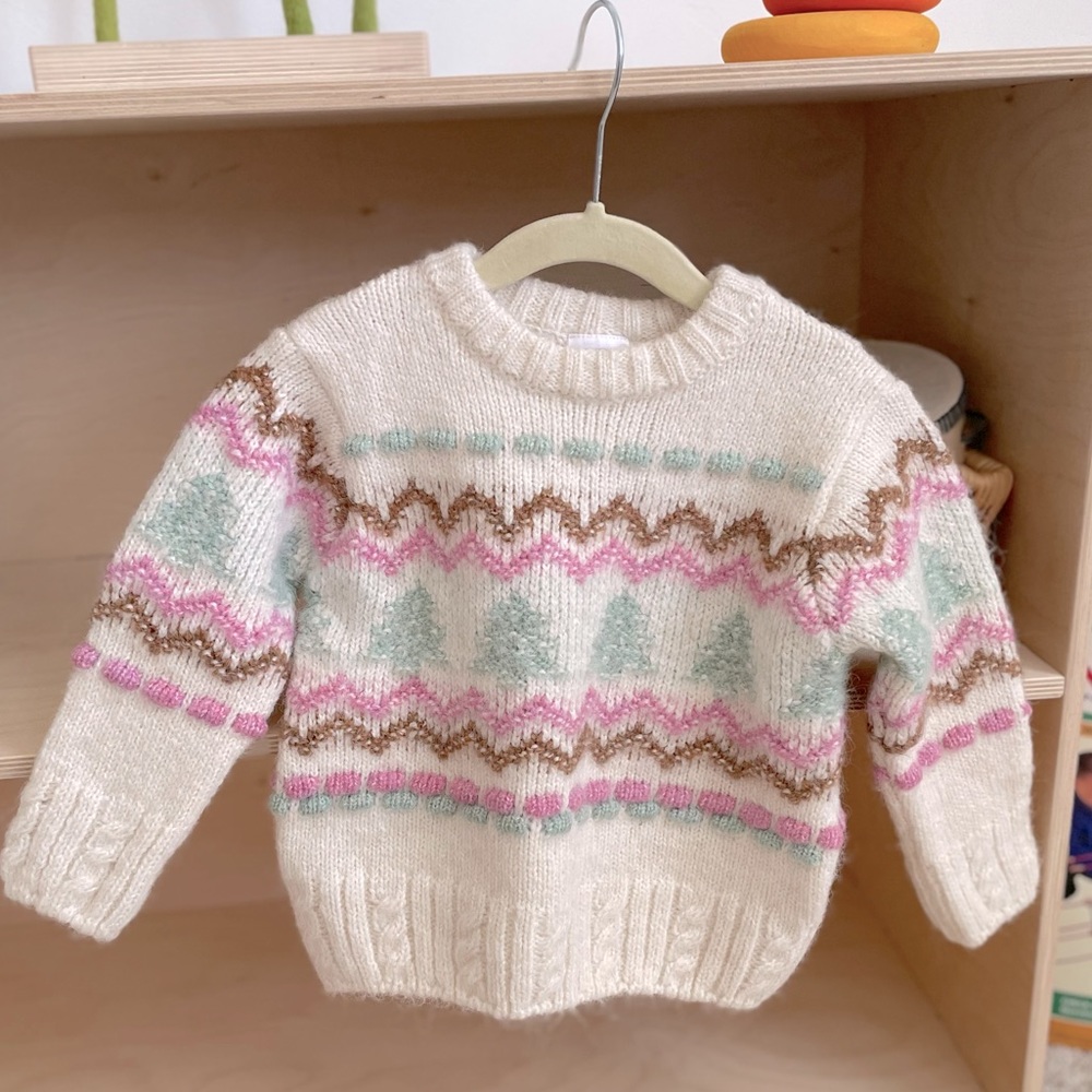Zara Jacquard Knit Winter/Holiday Sweater toddler 18-24 months